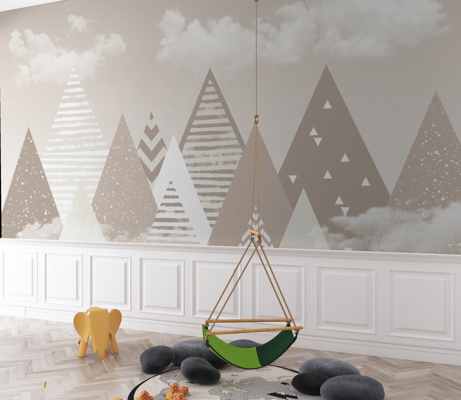 Fotobehang wolkenbergen in abstractie