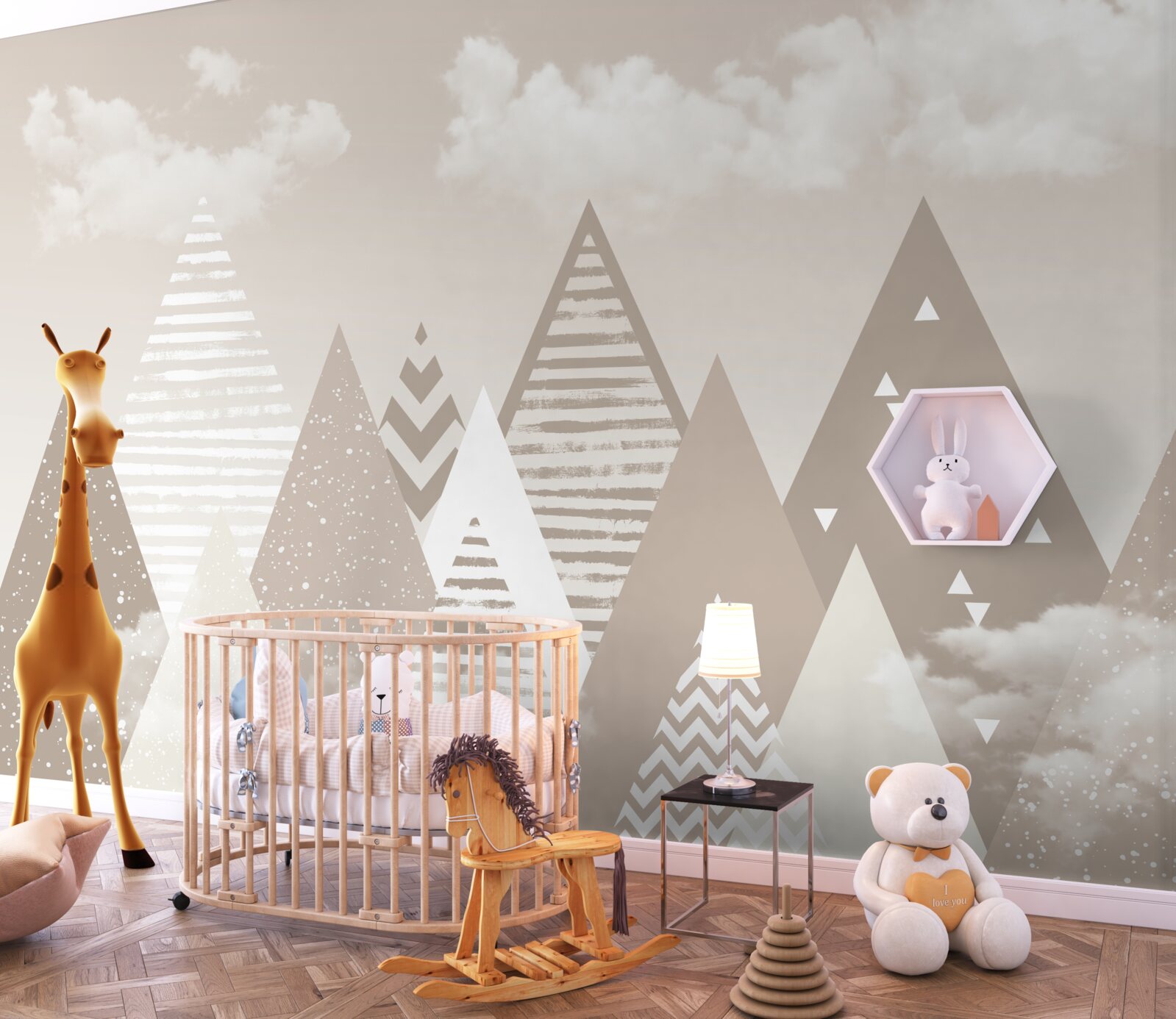 Fotobehang wolkenbergen in abstractie