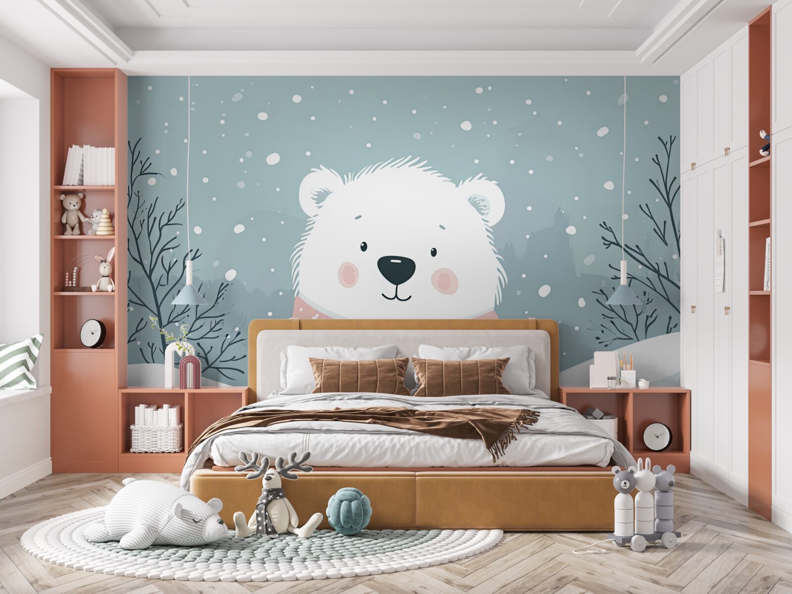 Fotobehang Mooie poolbaby