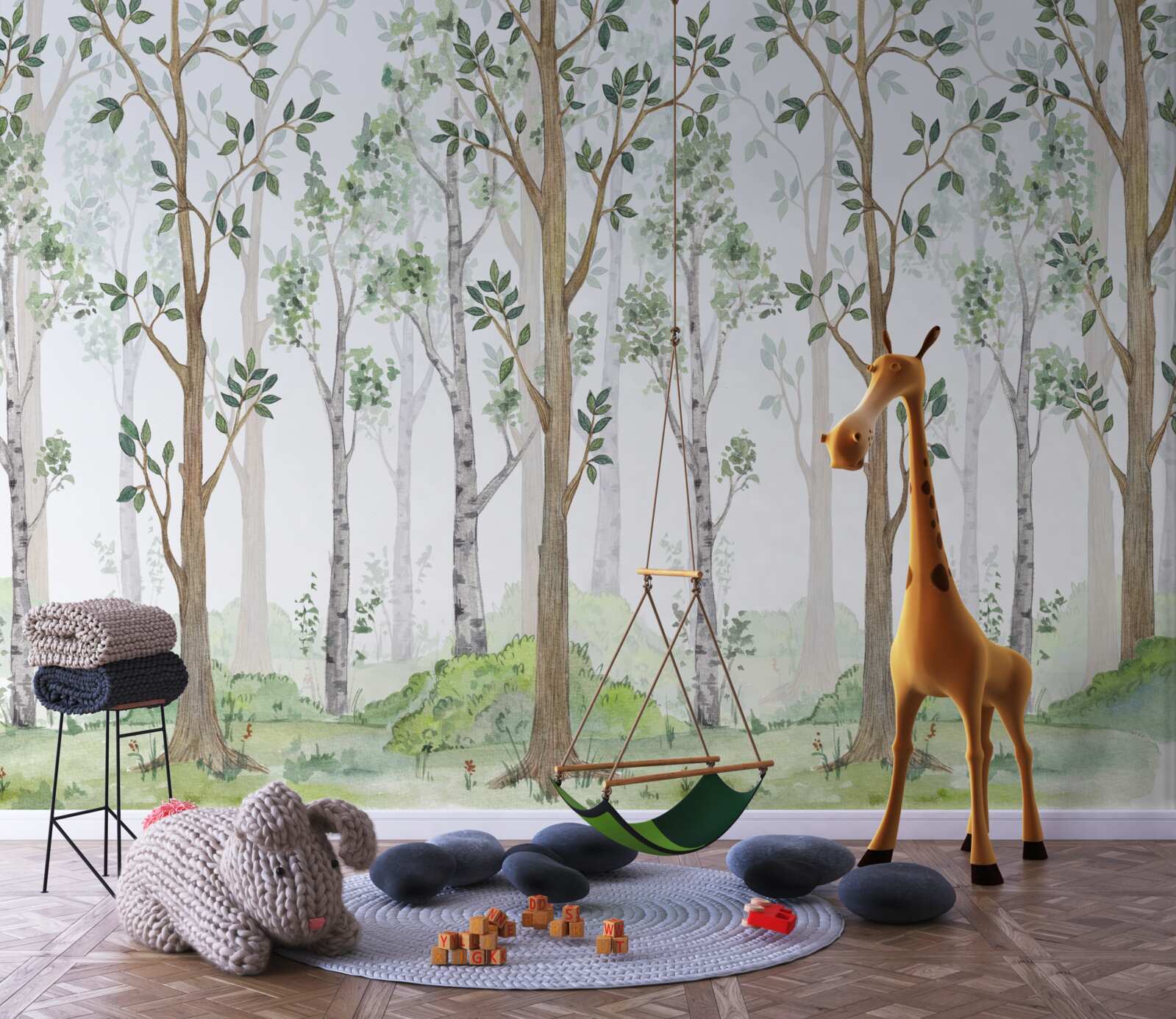 Fotobehang dun gemengd hout