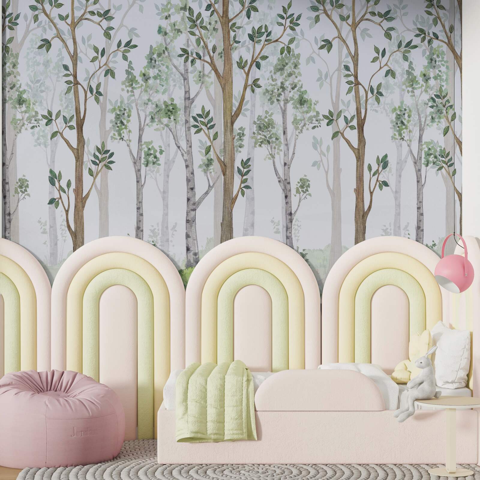 Fotobehang dun gemengd hout