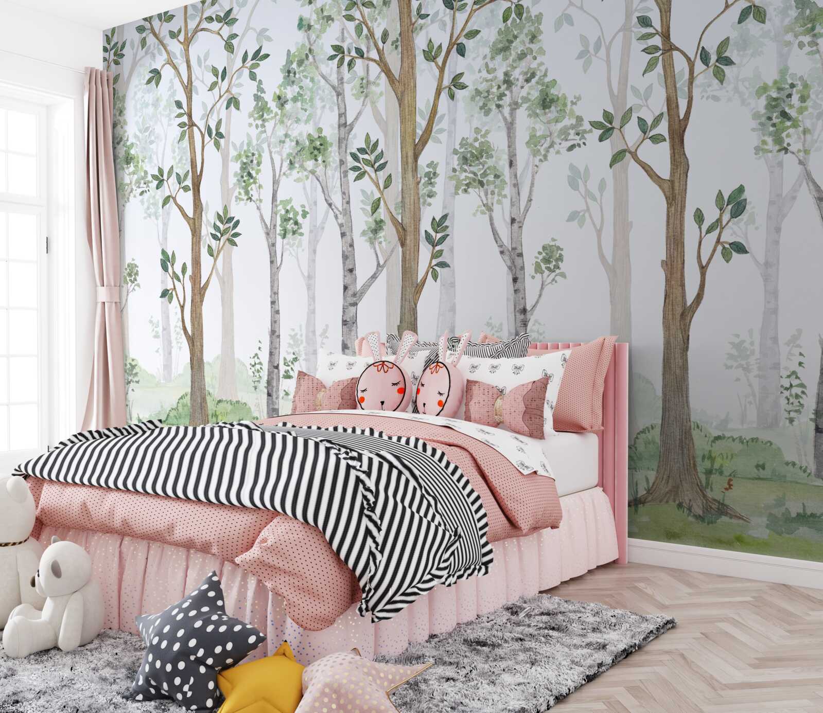 Fotobehang dun gemengd hout