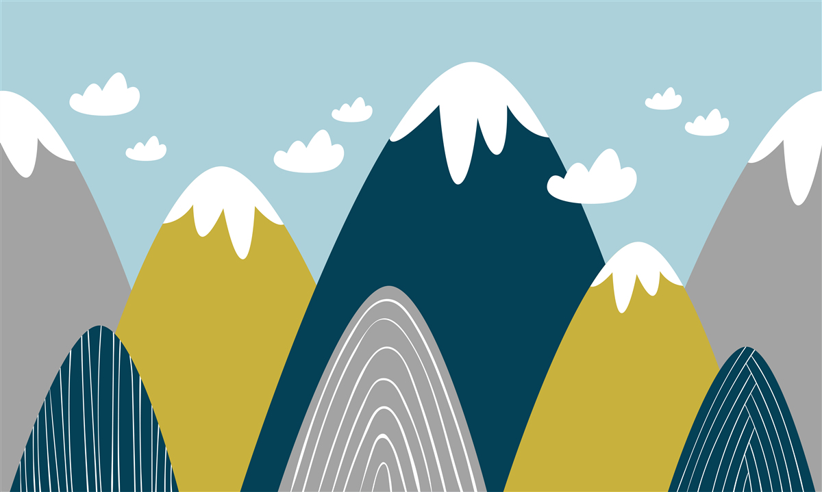 Fotobehang bergtoppen bedekt met sneeuw