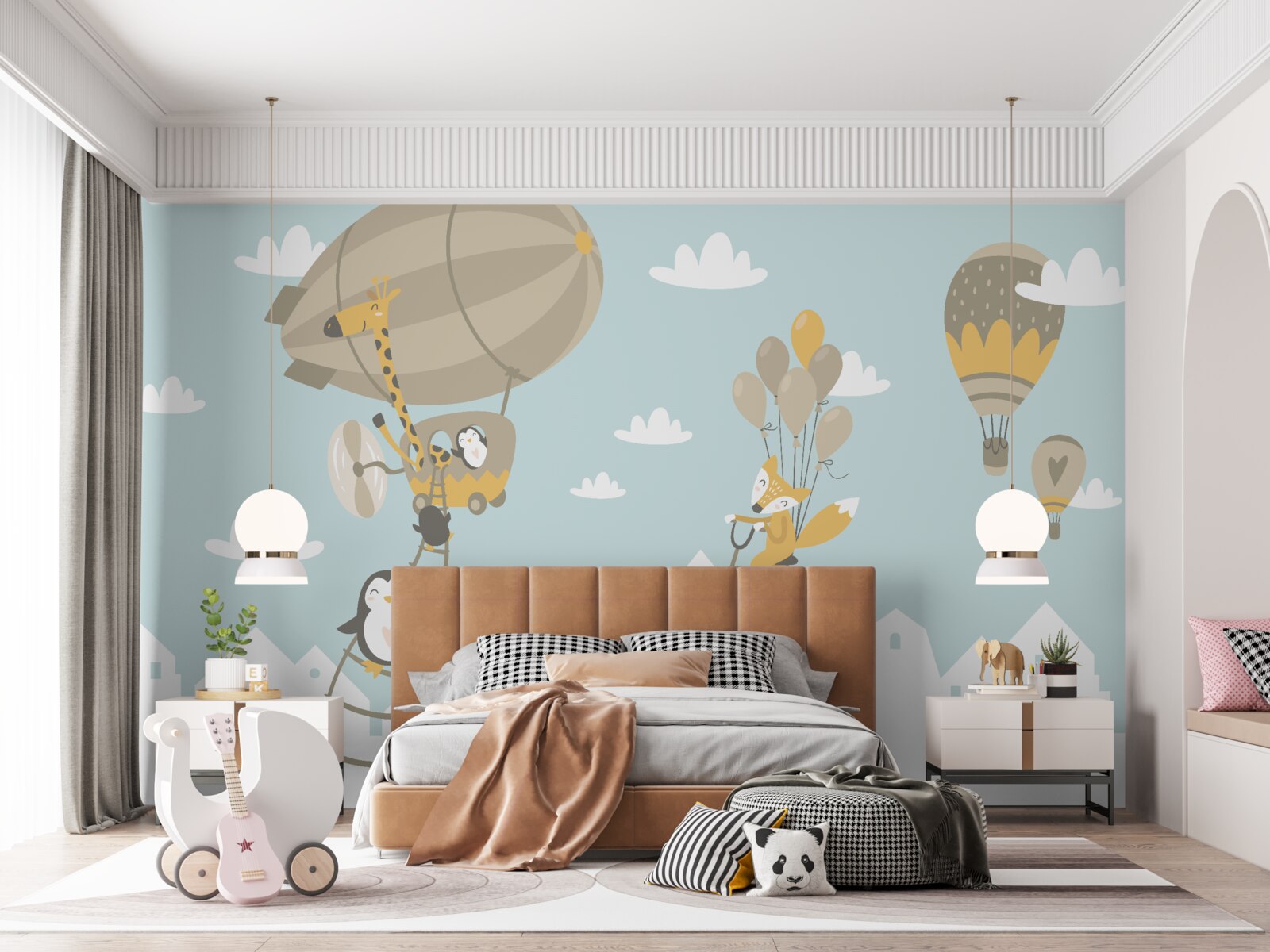 Fotobehang tijdens transport verkennen dieren het luchtruim