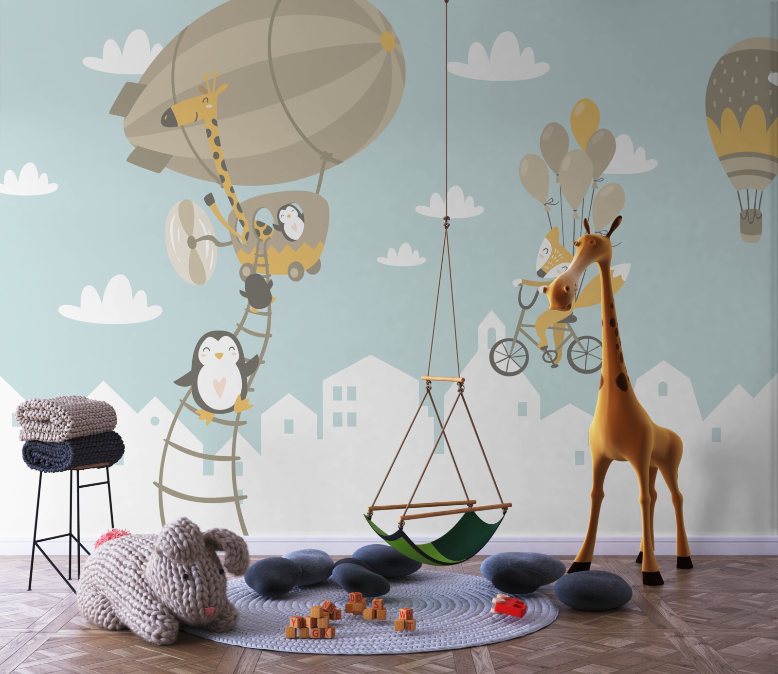 Fotobehang tijdens transport verkennen dieren het luchtruim