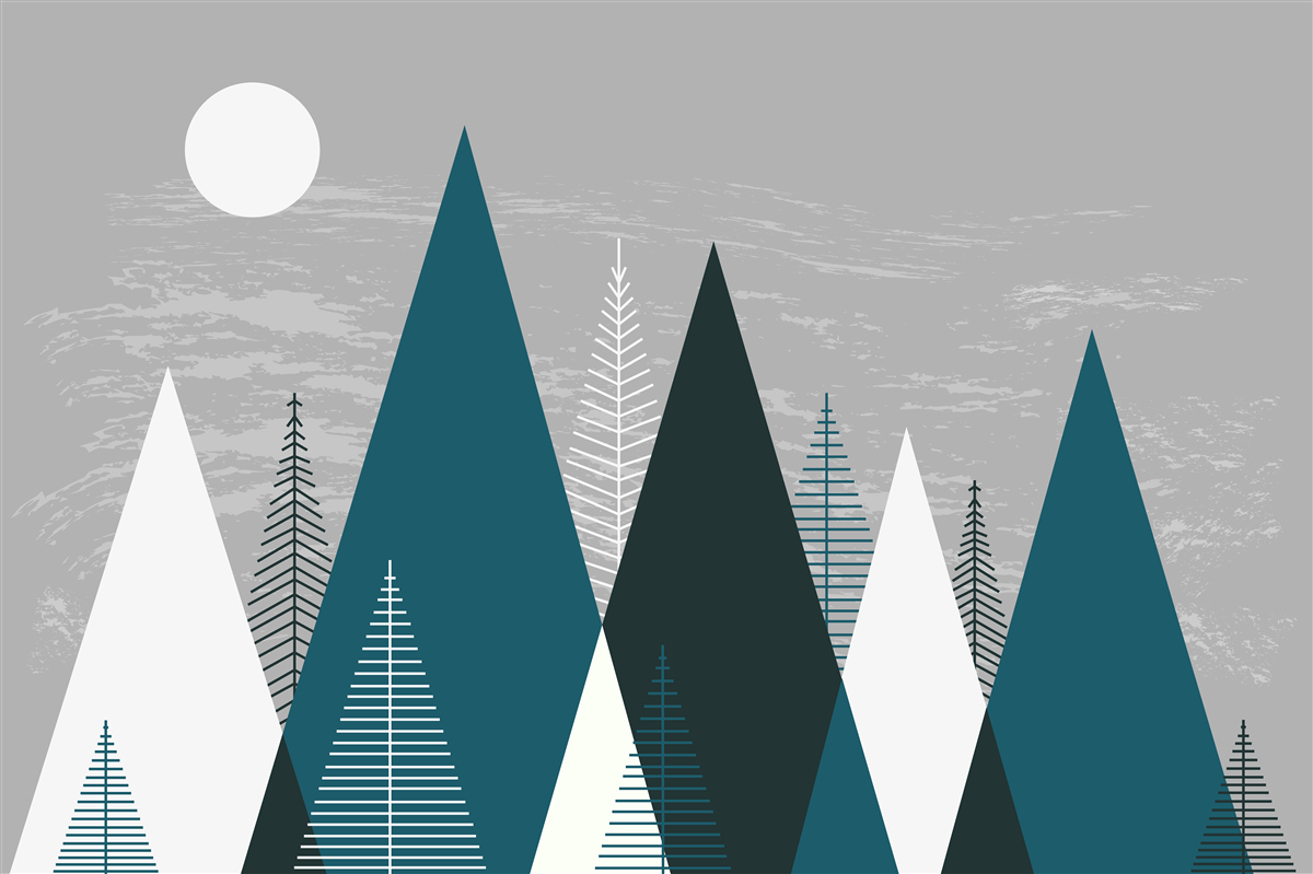 Fotobehang duisternis omhulde het smaragdgroene bos