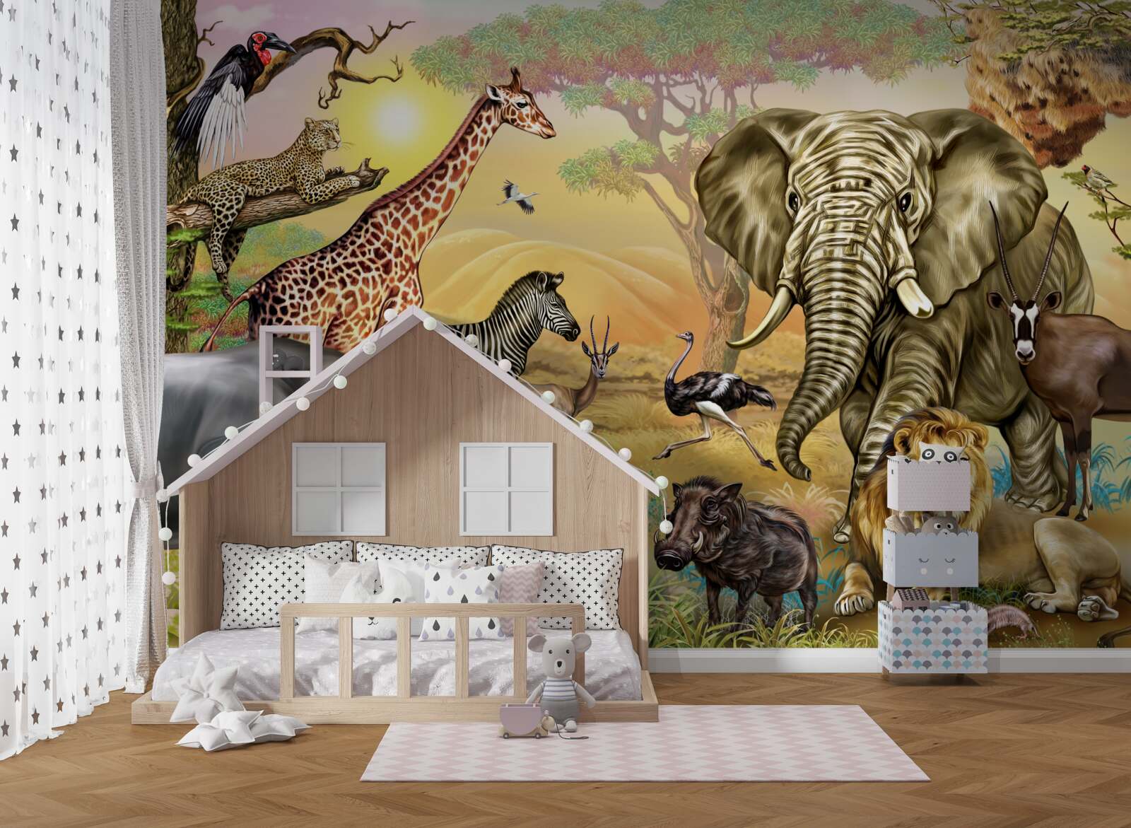 Fotobehang grote tropische familie