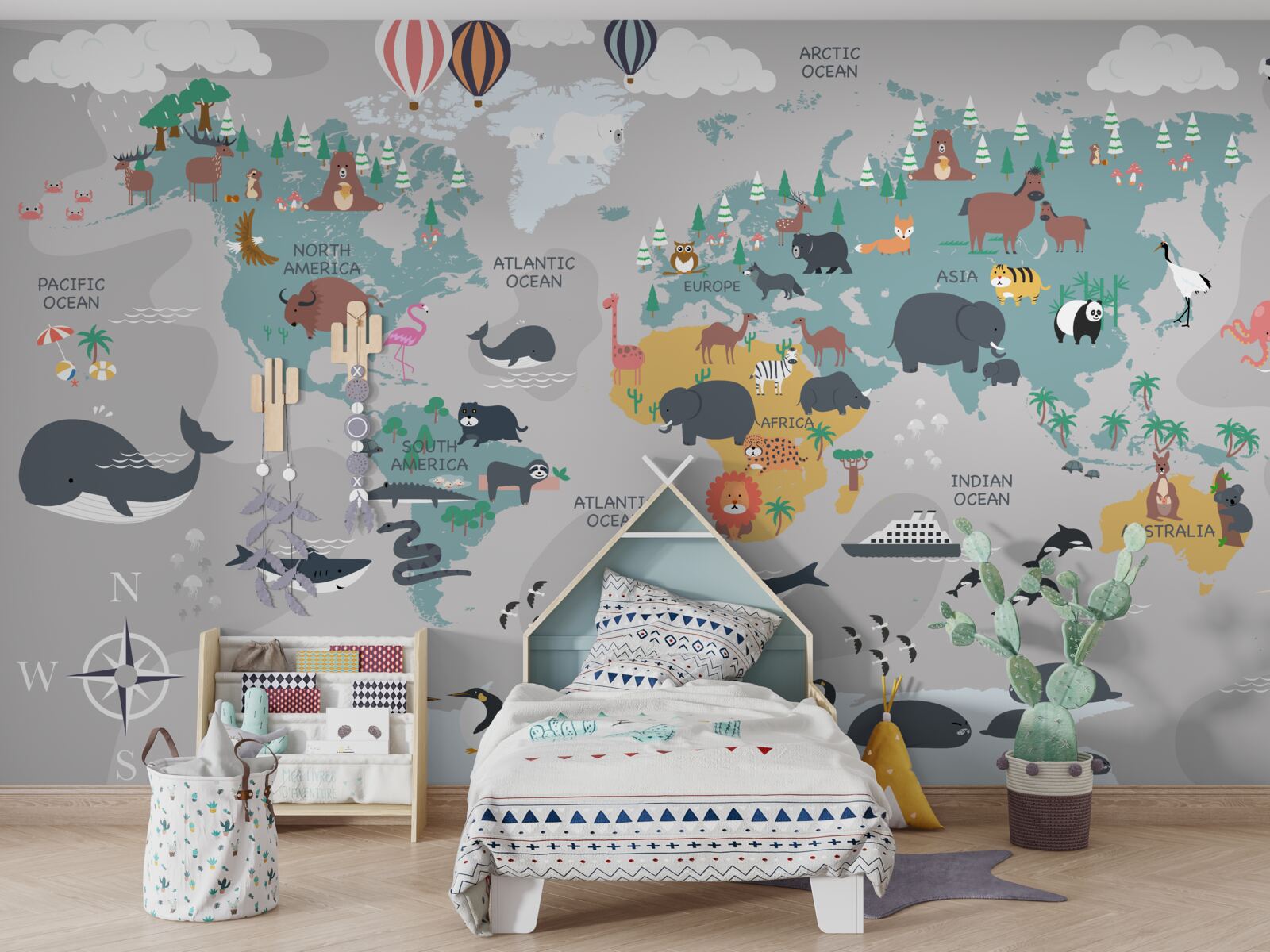 Fotobehang vredesverdragen met de volkeren van de continenten