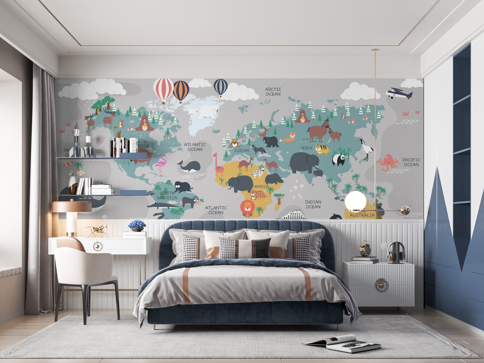 Fotobehang vredesverdragen met de volkeren van de continenten