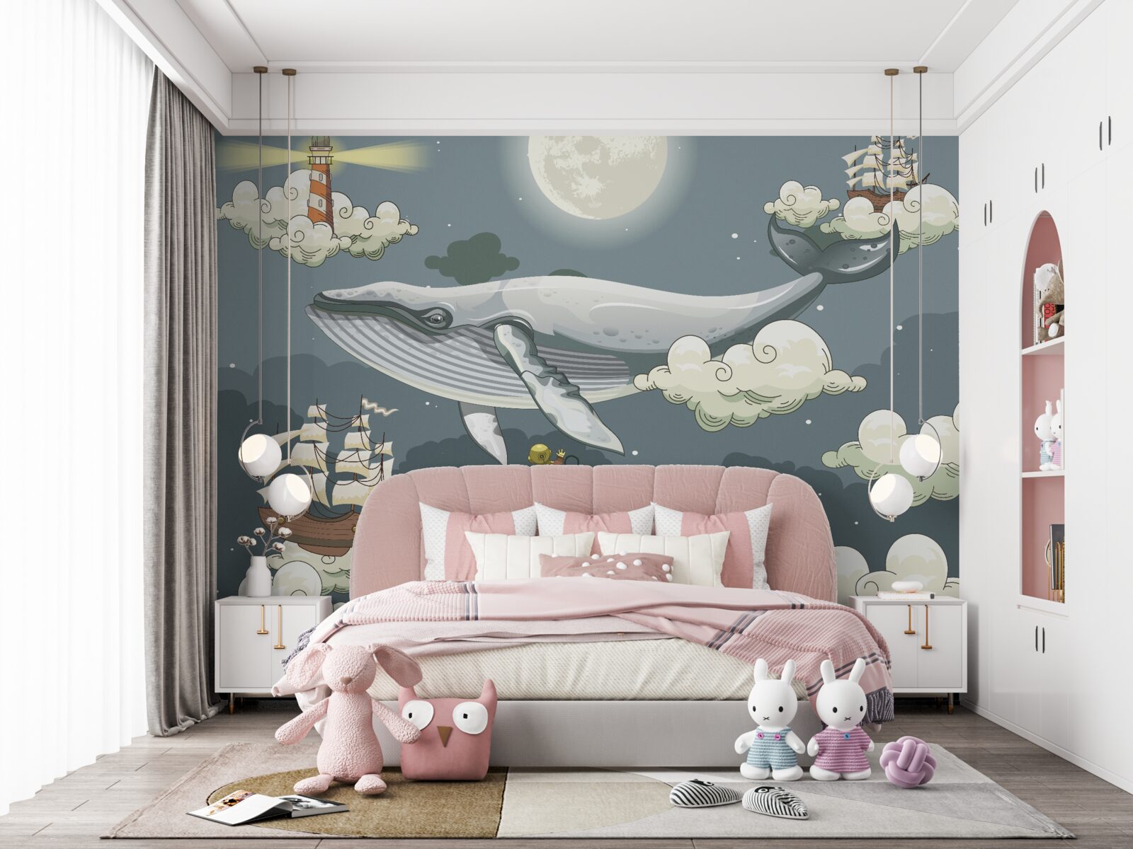 Fotobehang onderwatertoeristen en een walvis