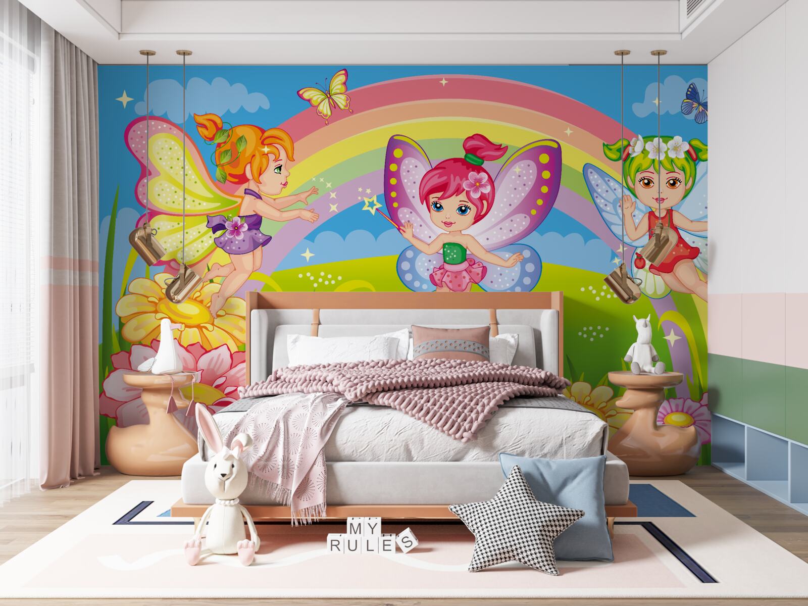 Fotobehang feeënvrienden in de glade