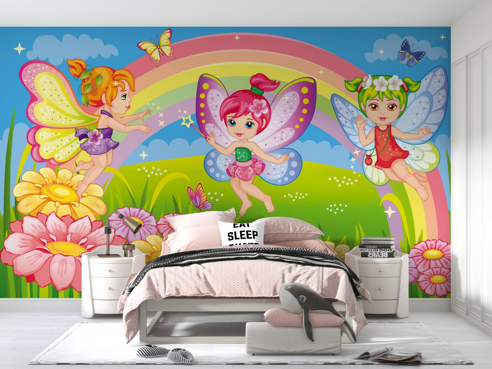 Fotobehang feeënvrienden in de glade