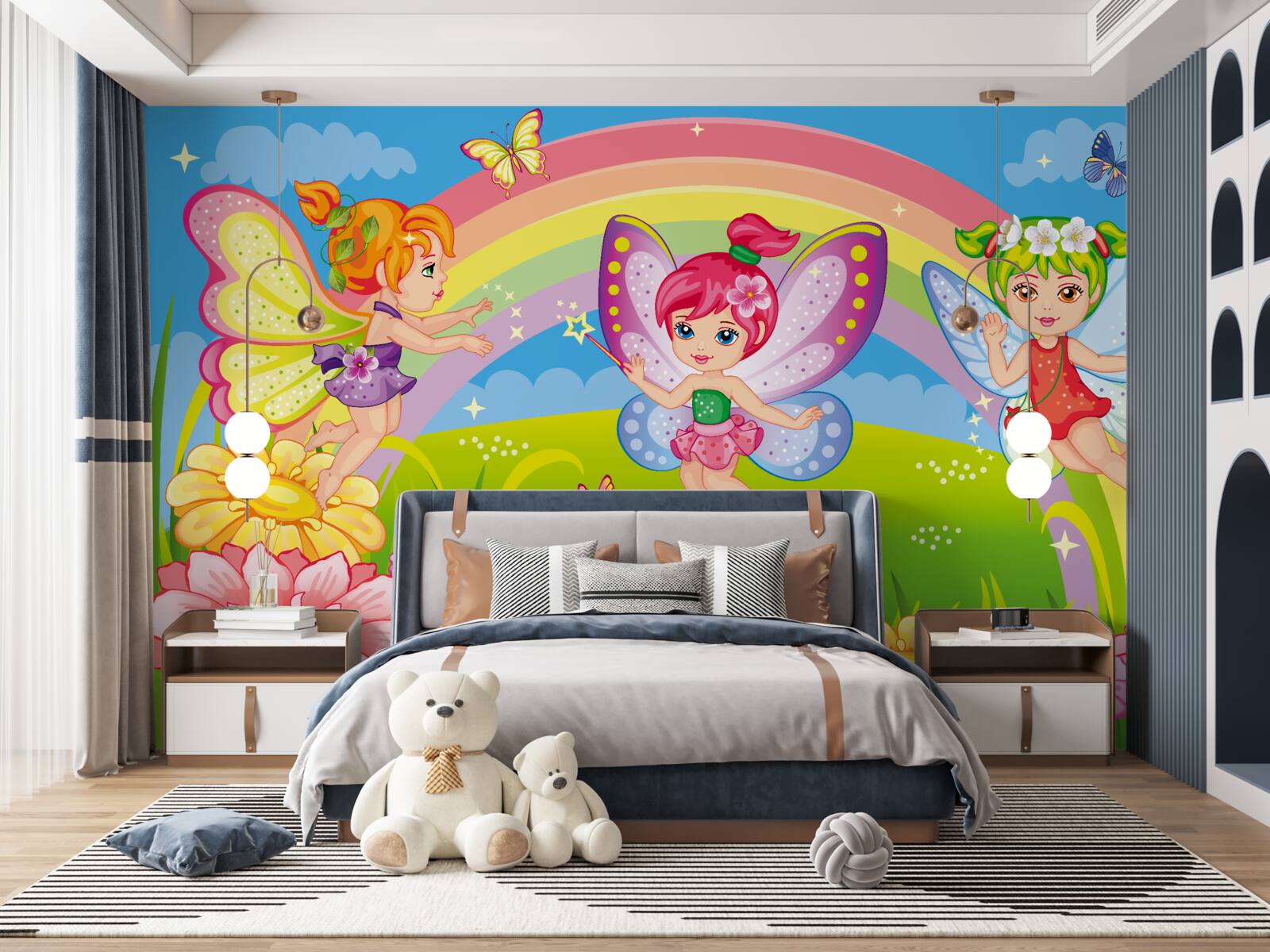 Fotobehang feeënvrienden in de glade
