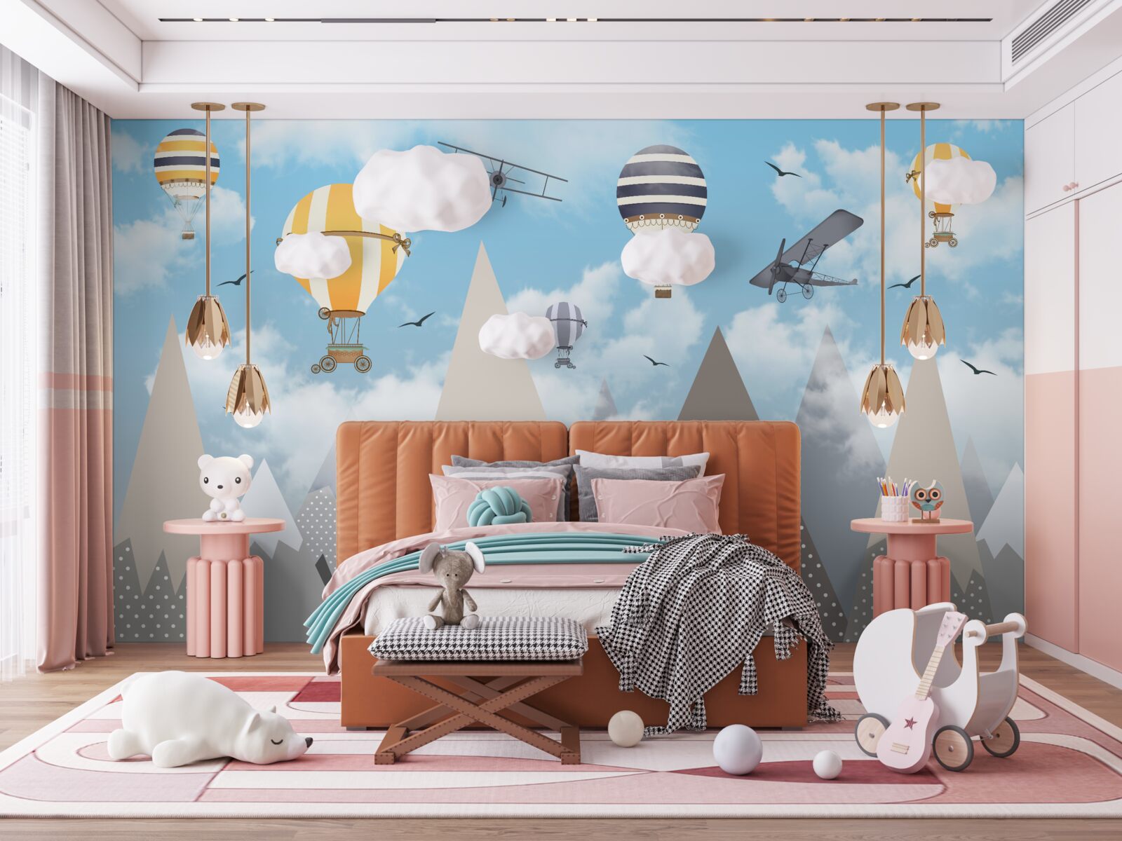 Fotobehang voertuigen op bergtoppen