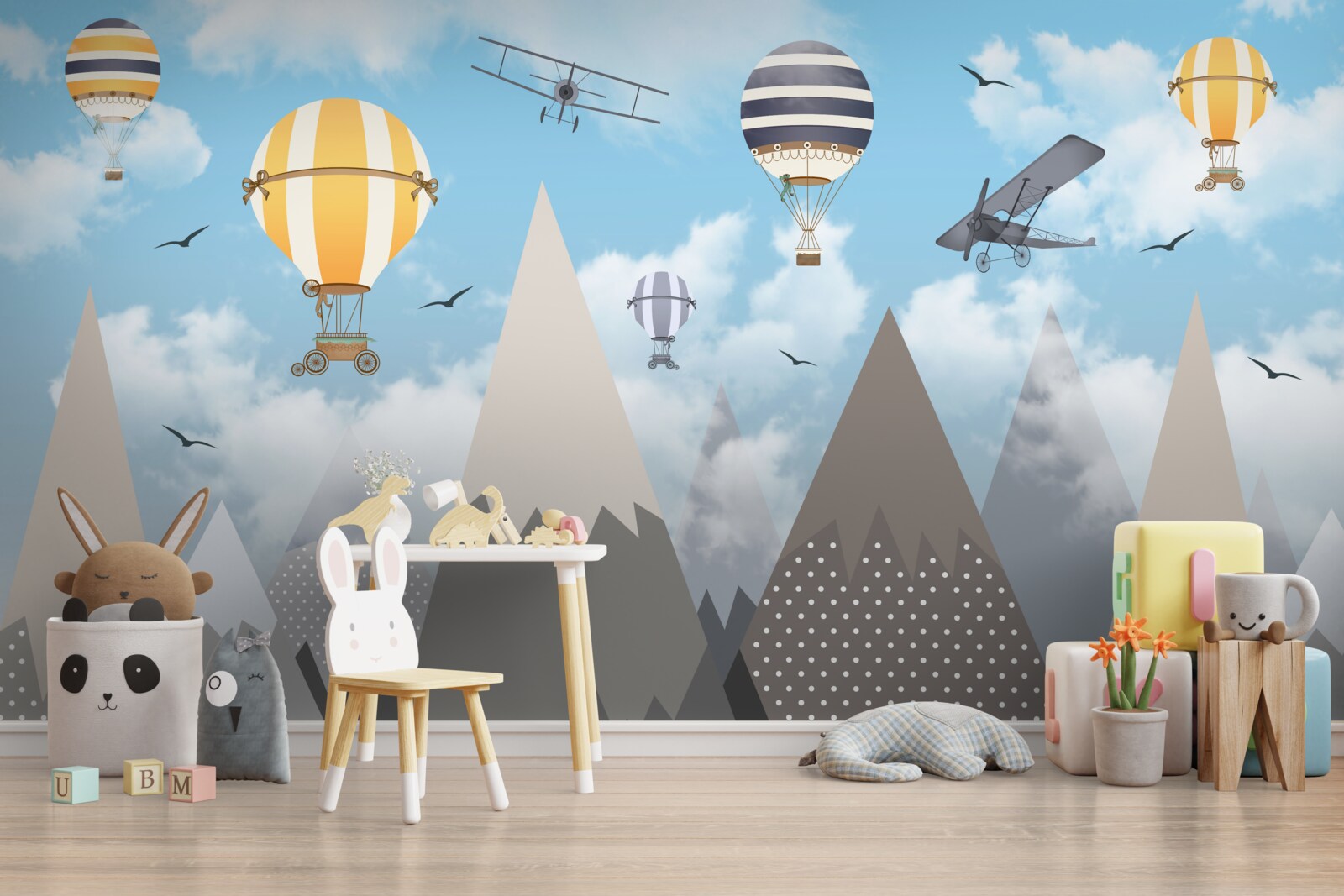 Fotobehang voertuigen op bergtoppen