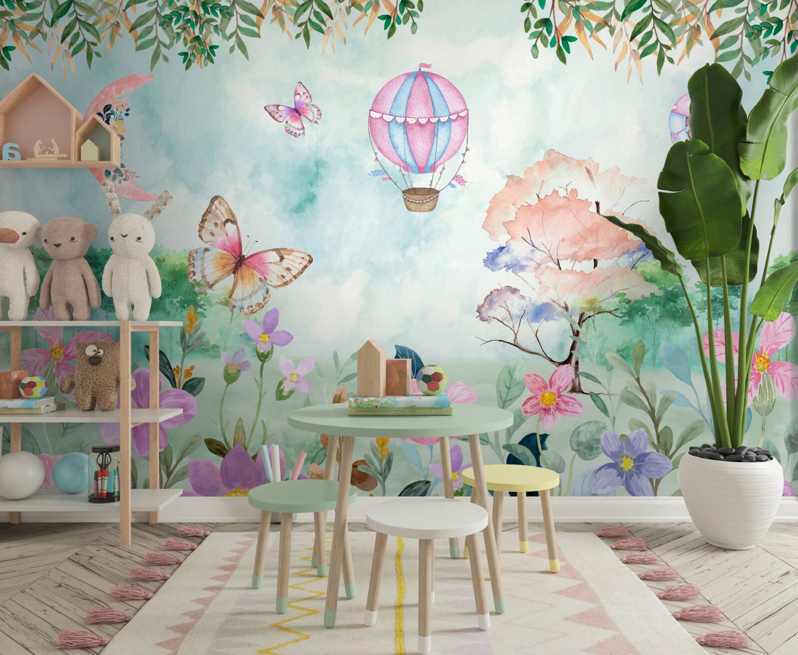 Fotobehang Een wereld vol sprookjes, bloeiend met heldere kleuren