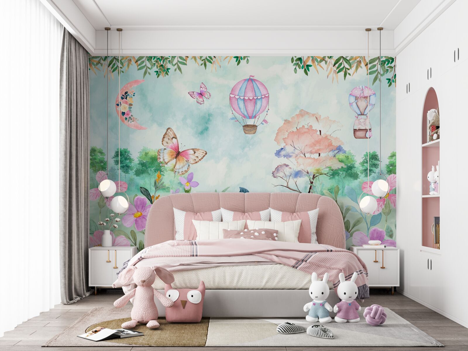 Fotobehang Een wereld vol sprookjes, bloeiend met heldere kleuren