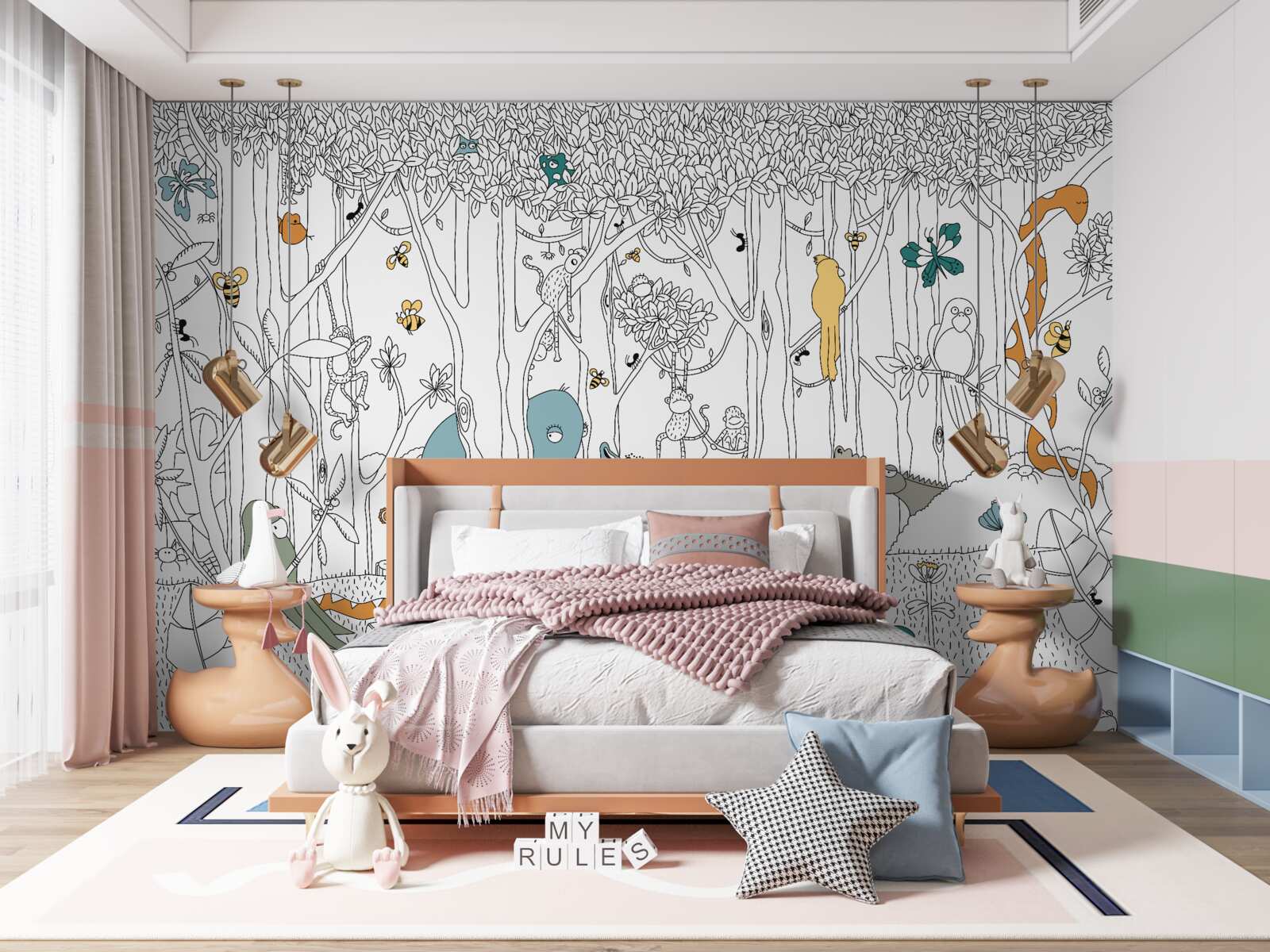 Fotobehang bosdieren voor kinderen