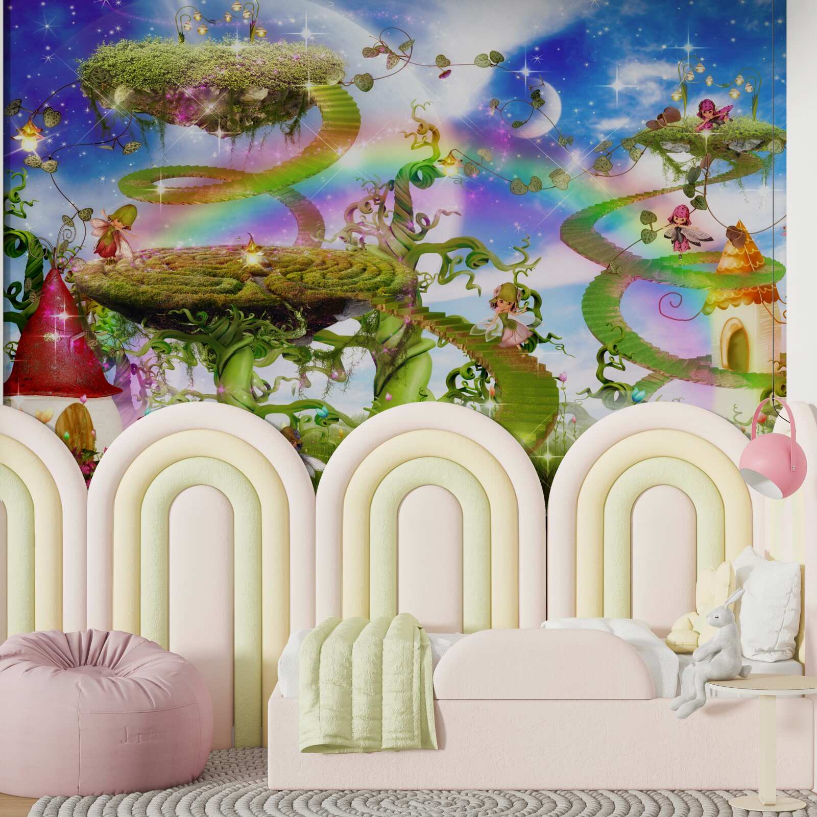 Fotobehang een droomstad tussen de wolken