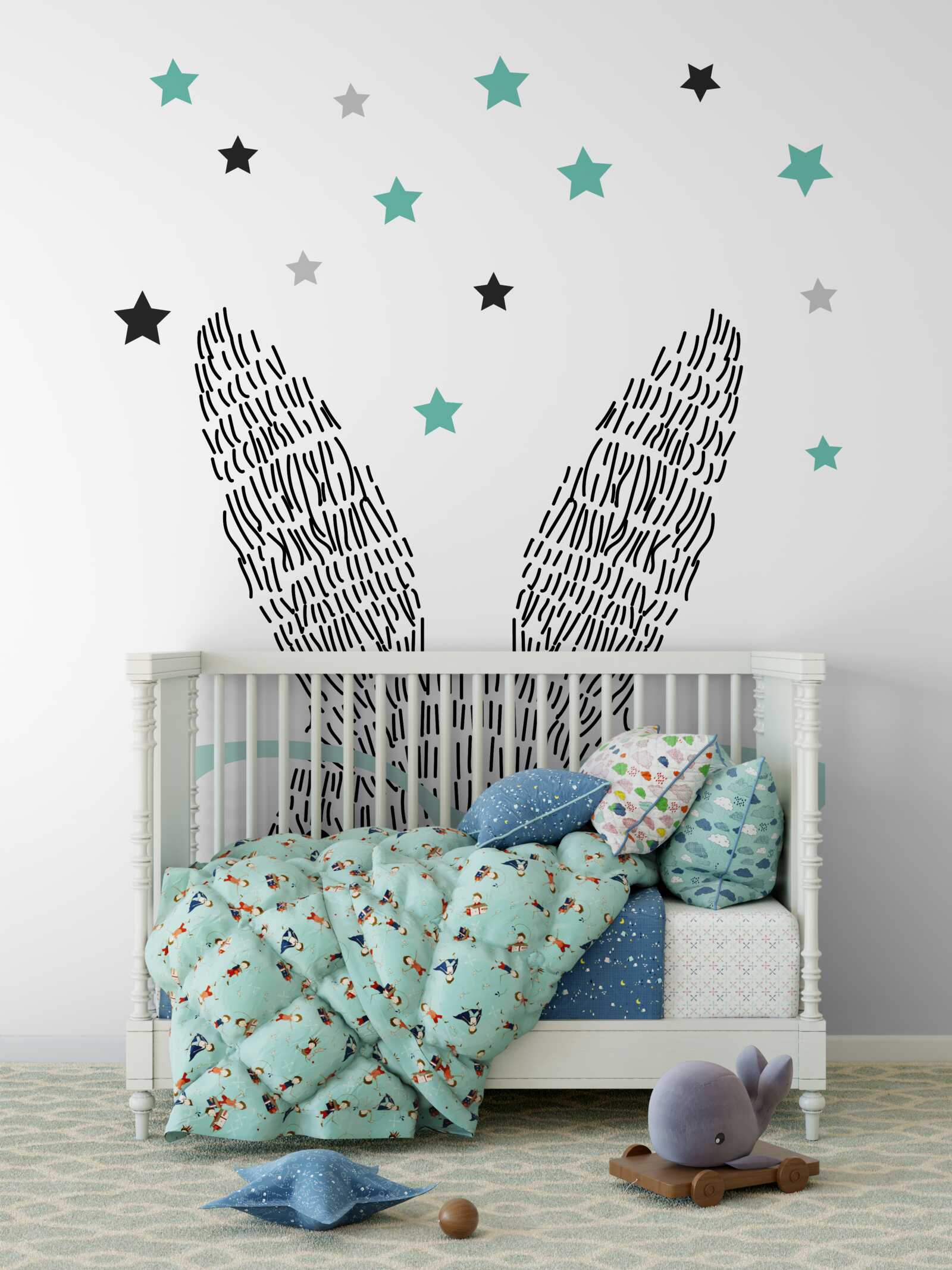 Fotobehang amorf konijn met bril