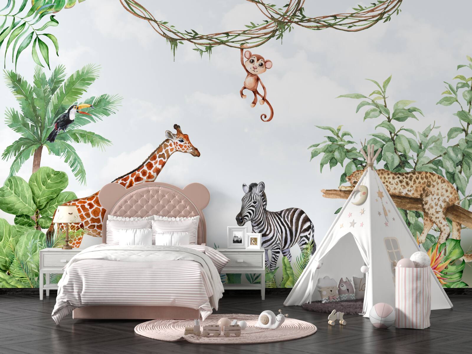 Fotobehang dieren uit tropische gebieden nemen rust