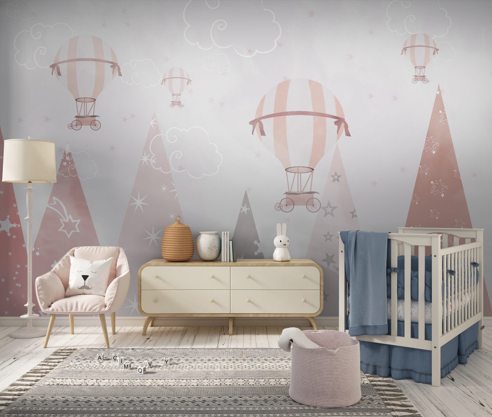 Fotobehang ballen in de lucht bestrooien het bos met glanzende sterren