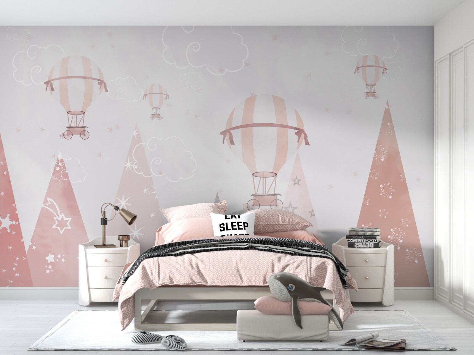 Fotobehang ballen in de lucht bestrooien het bos met glanzende sterren