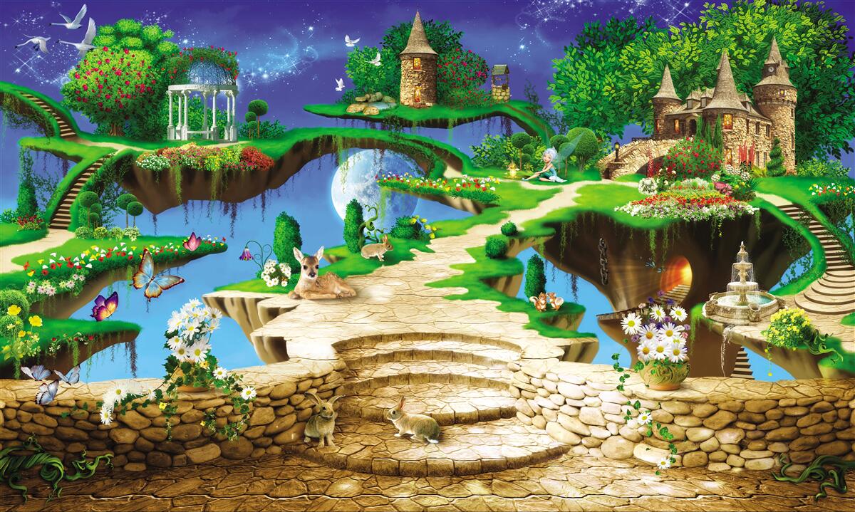 Fotobehang wolken dierenhuis