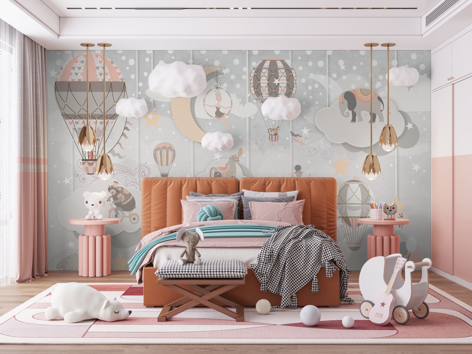 Fotobehang 's nachts gaan alle dieren slapen