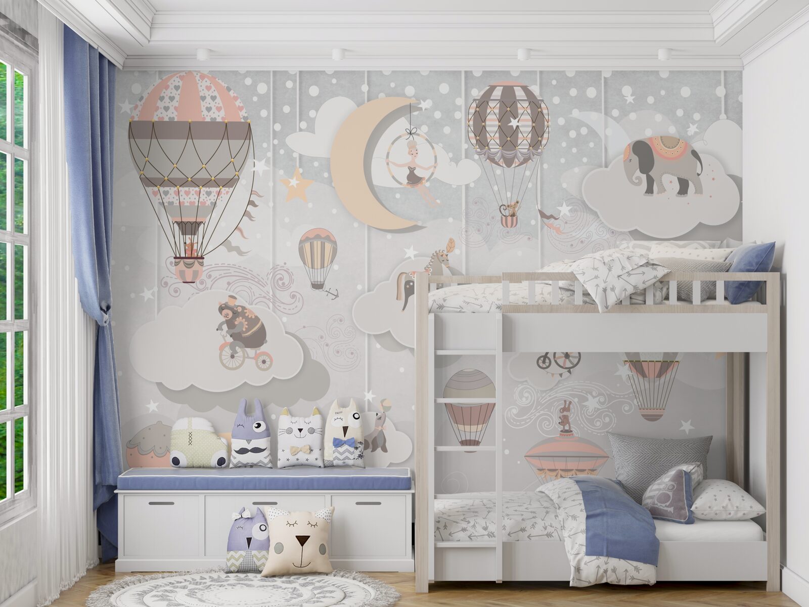 Fotobehang 's nachts gaan alle dieren slapen