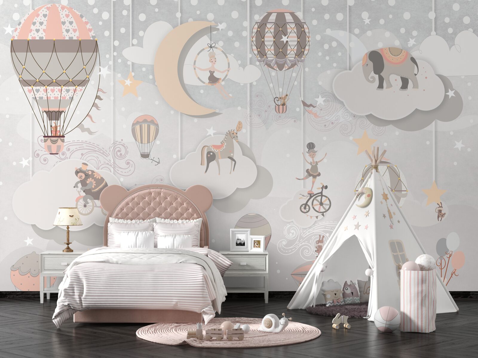 Fotobehang 's nachts gaan alle dieren slapen