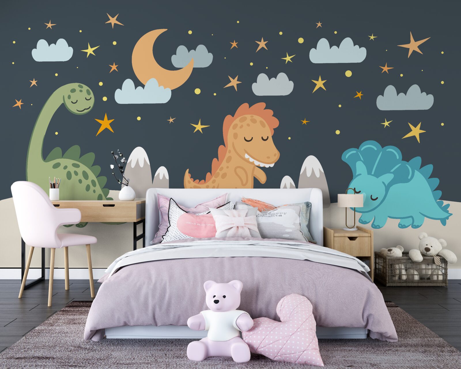 Fotobehang dinosaurussen gaan slapen