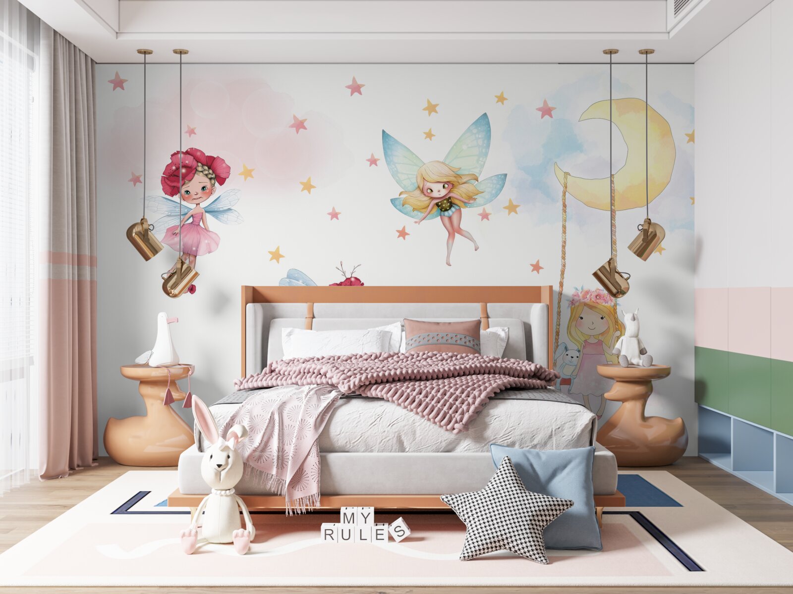 Fotobehang kleine feeën met sierlijke vleugels