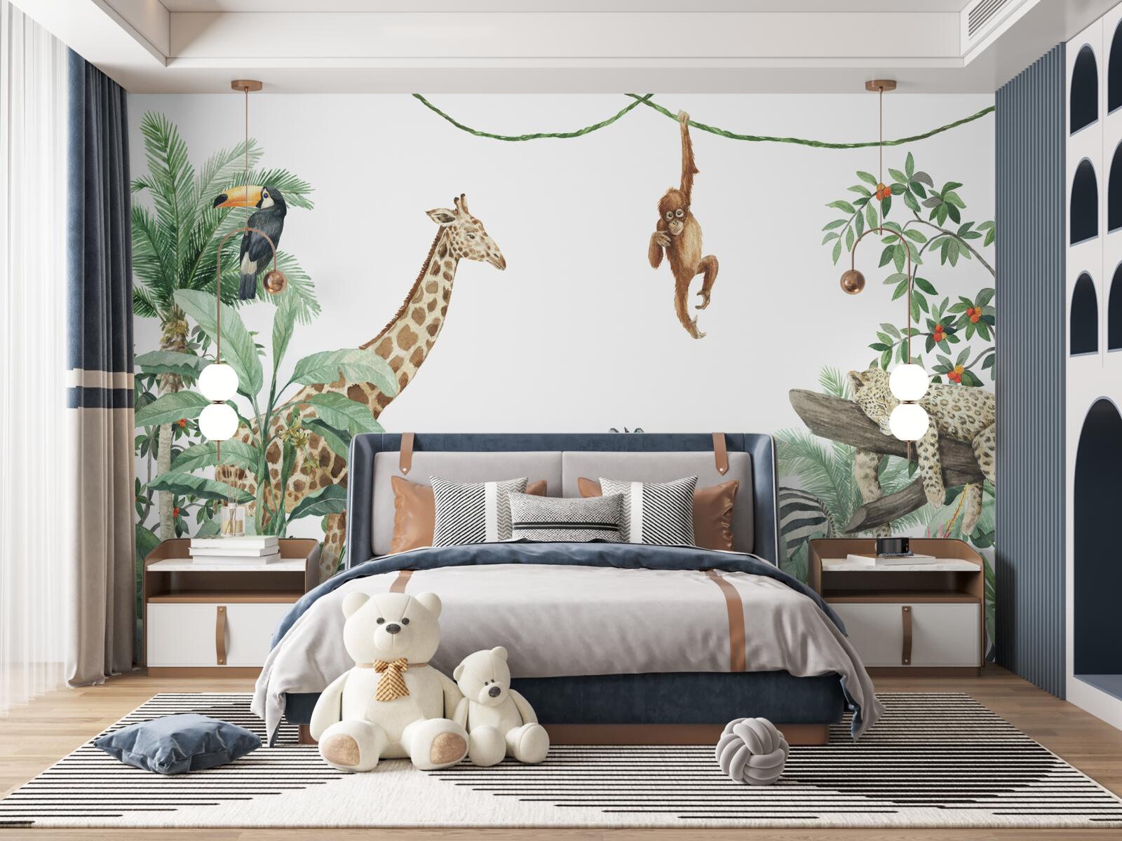 Fotobehang tropische bewoners hebben plezier