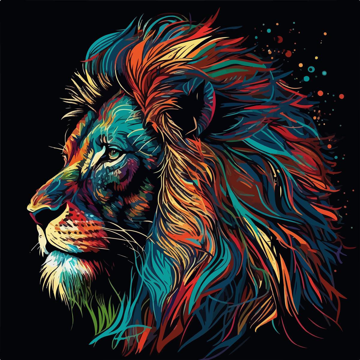 Fotobehang abstract beeld van een volwassen tijger