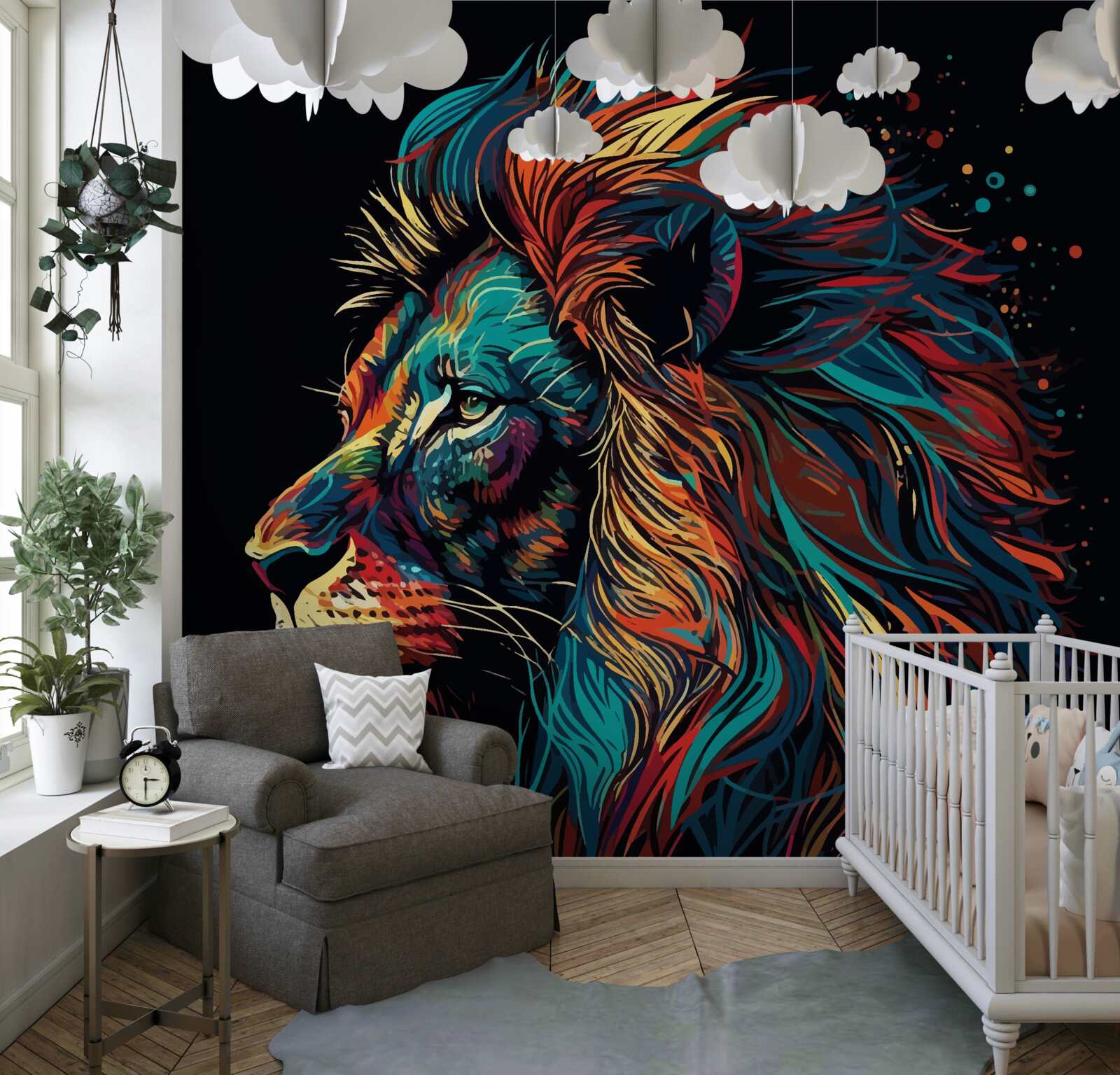 Fotobehang abstract beeld van een volwassen tijger