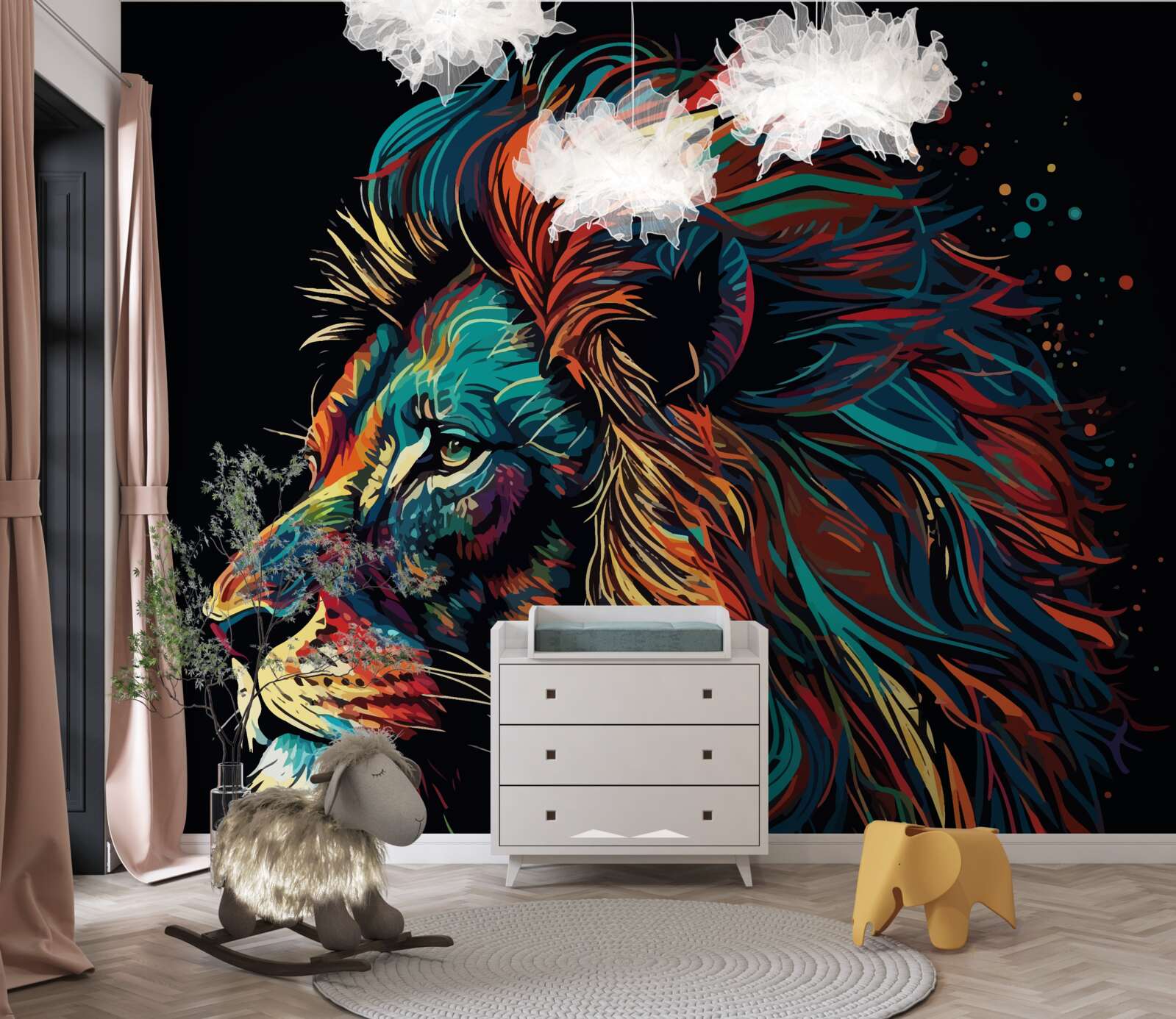 Fotobehang abstract beeld van een volwassen tijger