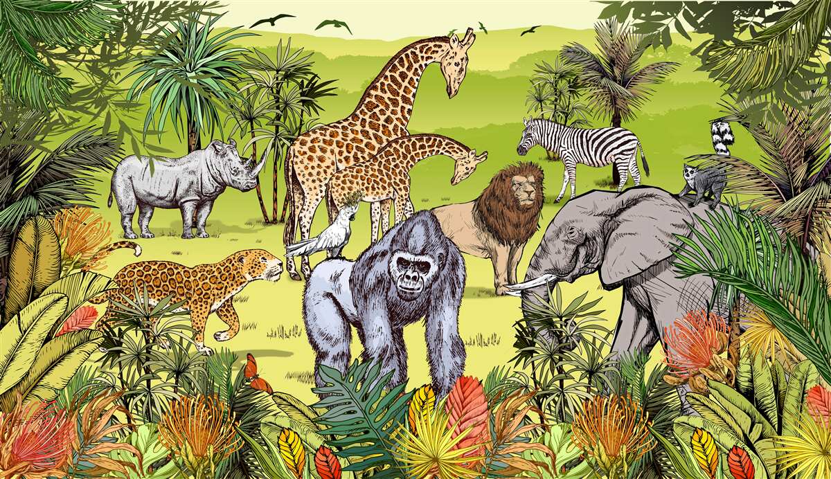 Fotobehang de machtigste wezens van de jungle