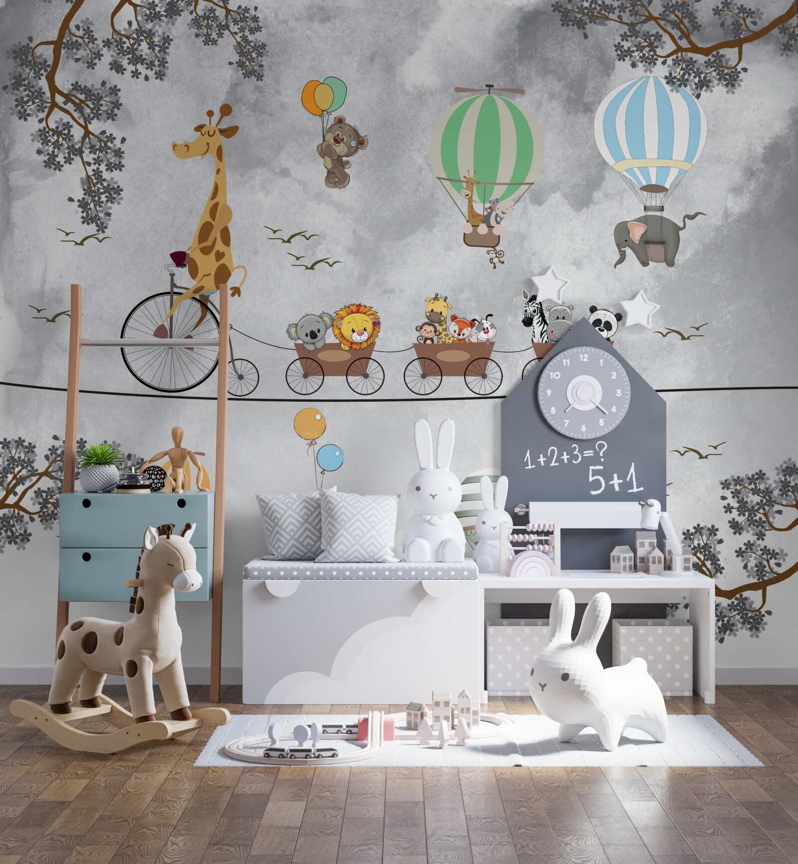 Fotobehang jonge gymnasten in de klas