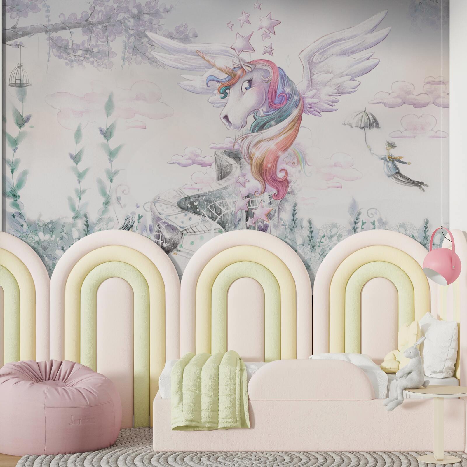 Fotobehang een eenhoorn vertelt je zoete dromen