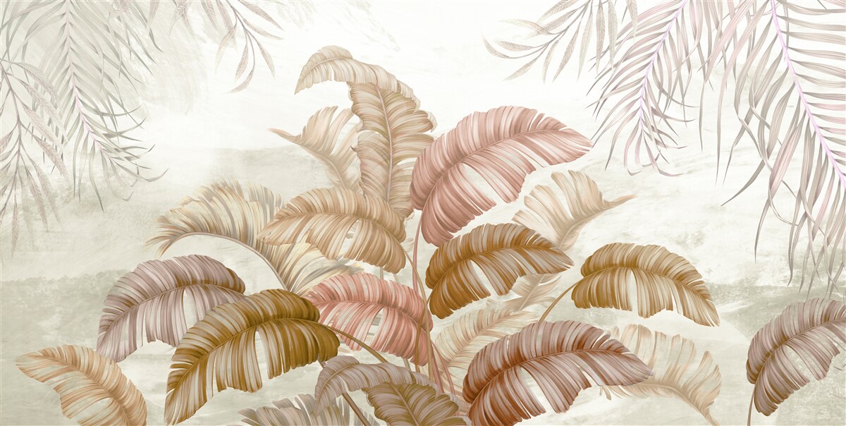 Fotobehang sterke tropische struik met bladeren