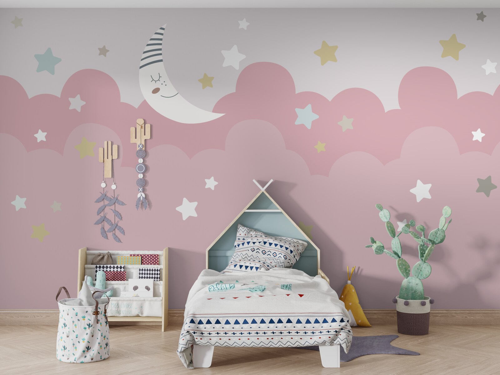 Fotobehang de maan gaat rusten