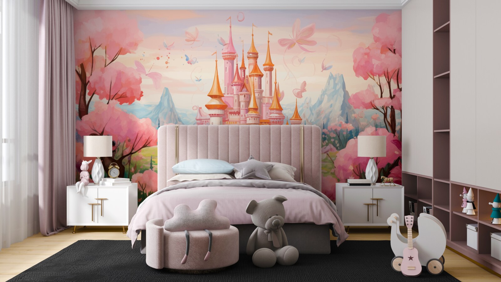 Fotobehang een kasteel uit een disneysprookje