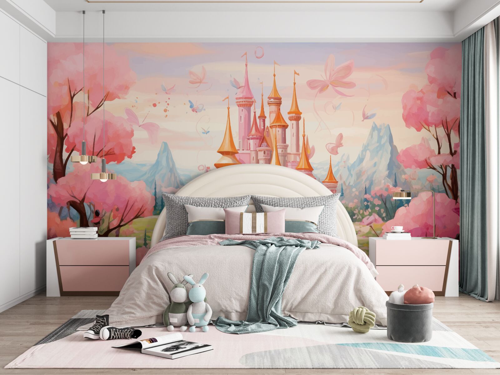 Fotobehang een kasteel uit een disneysprookje