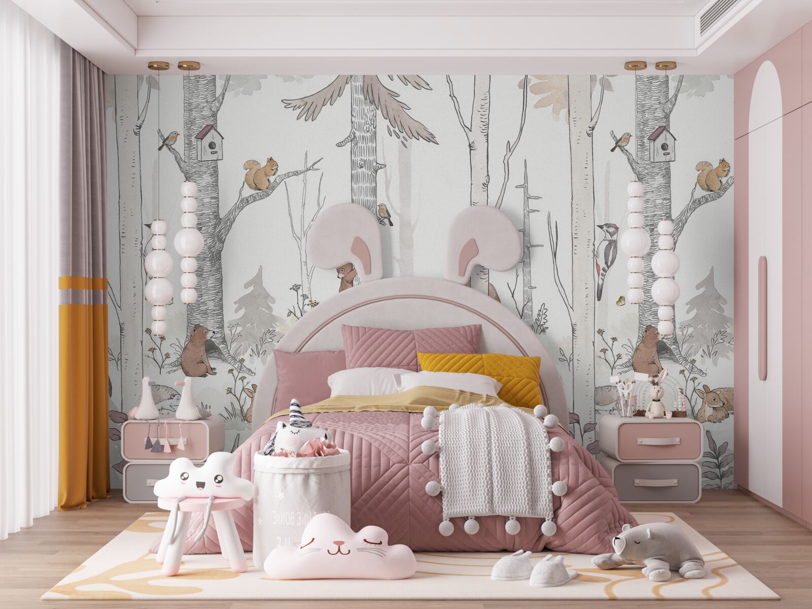 Fotobehang bosbewoners hebben het druk met hun eigen zaken