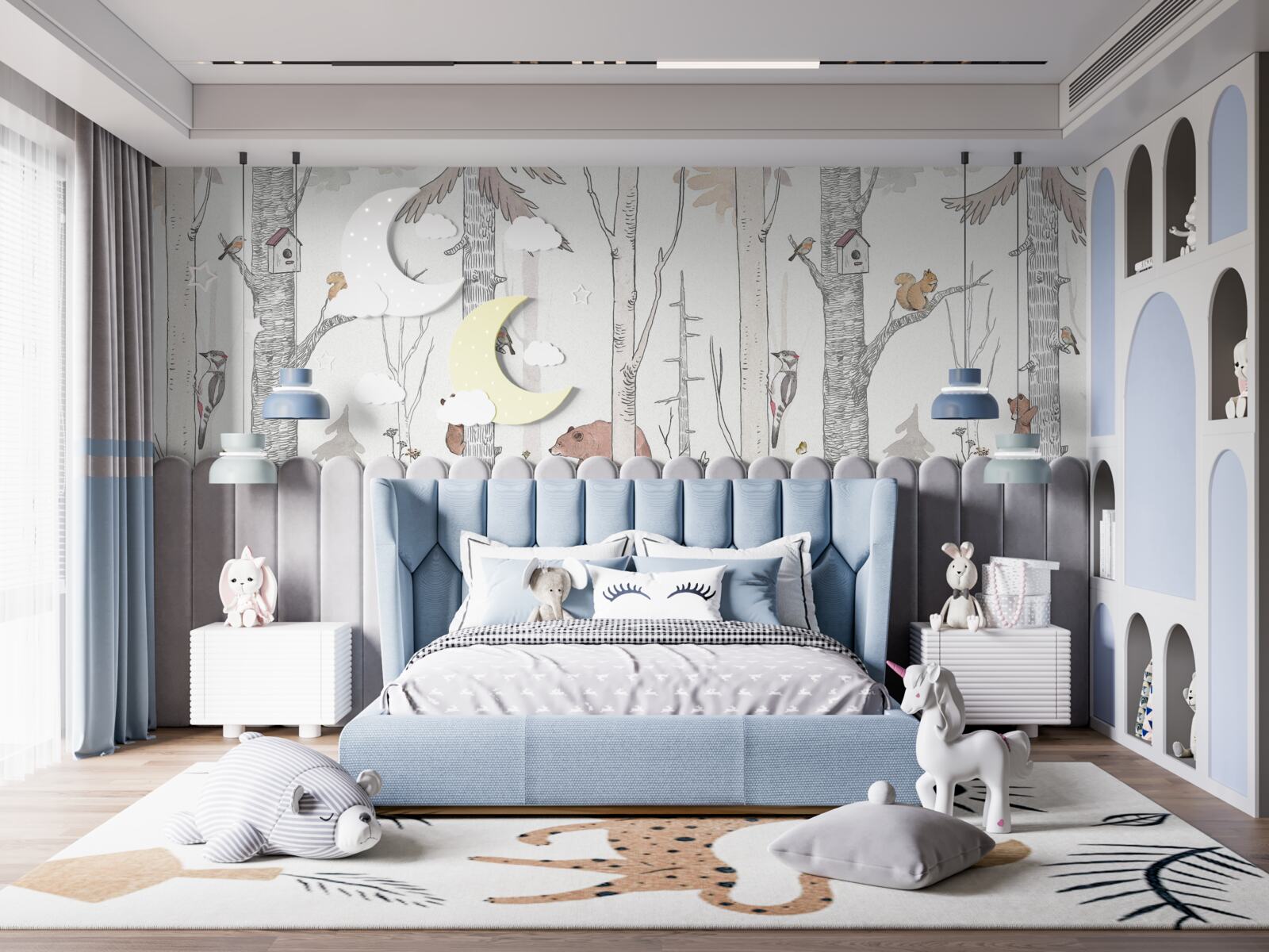 Fotobehang bosbewoners hebben het druk met hun eigen zaken