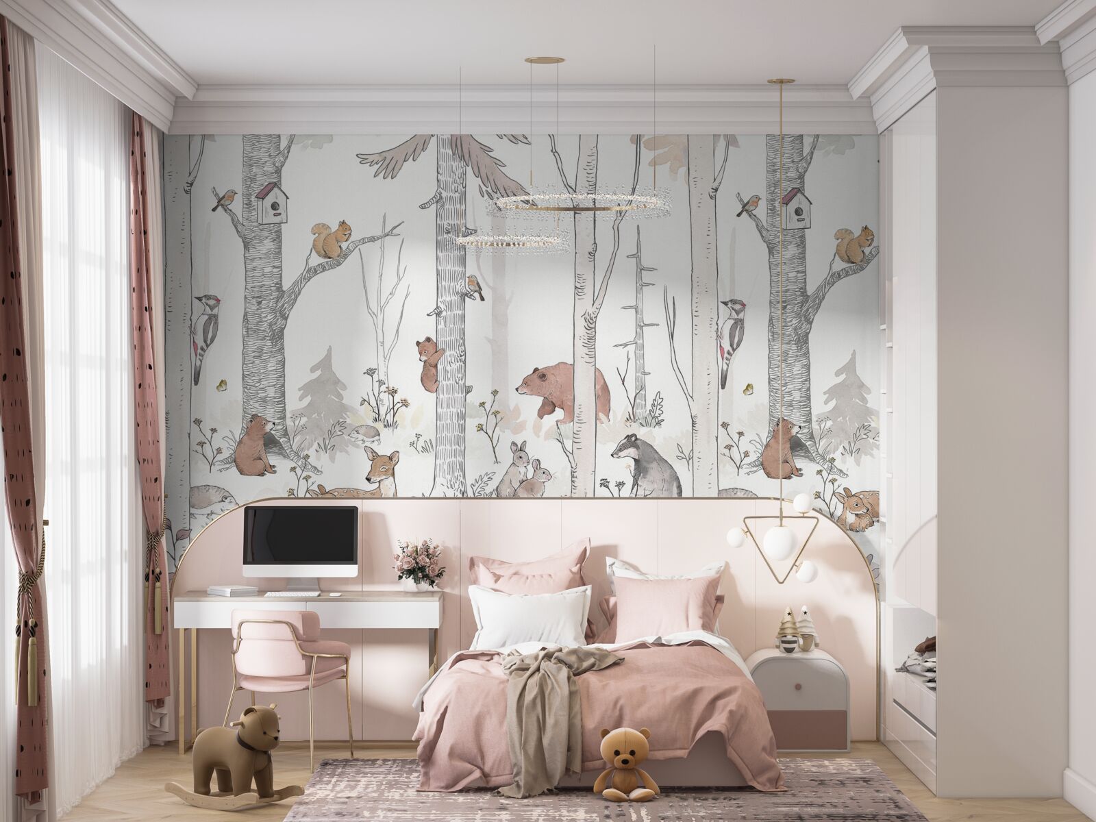 Fotobehang bosbewoners hebben het druk met hun eigen zaken