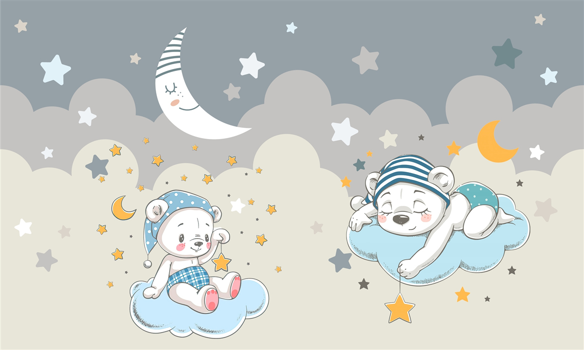 Fotobehang peuters gaan slapen