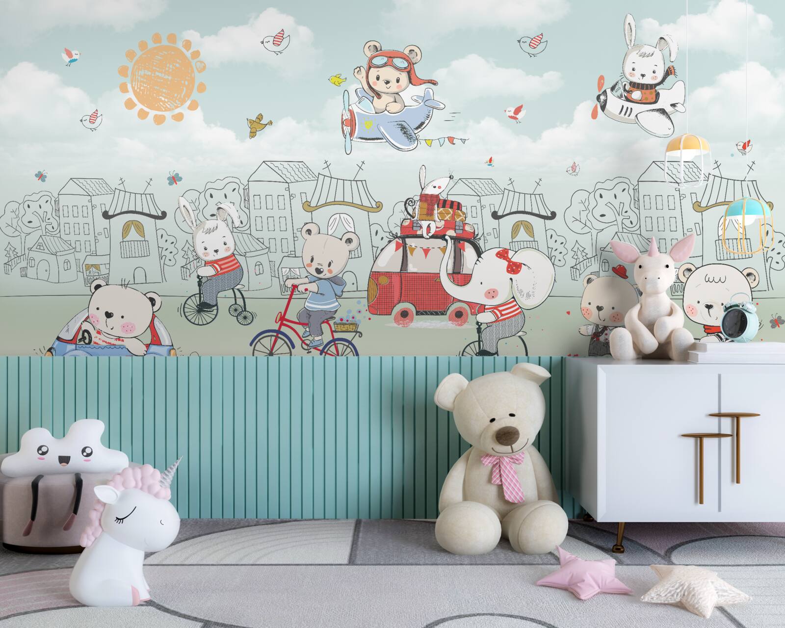 Fotobehang beren gaan wandelen