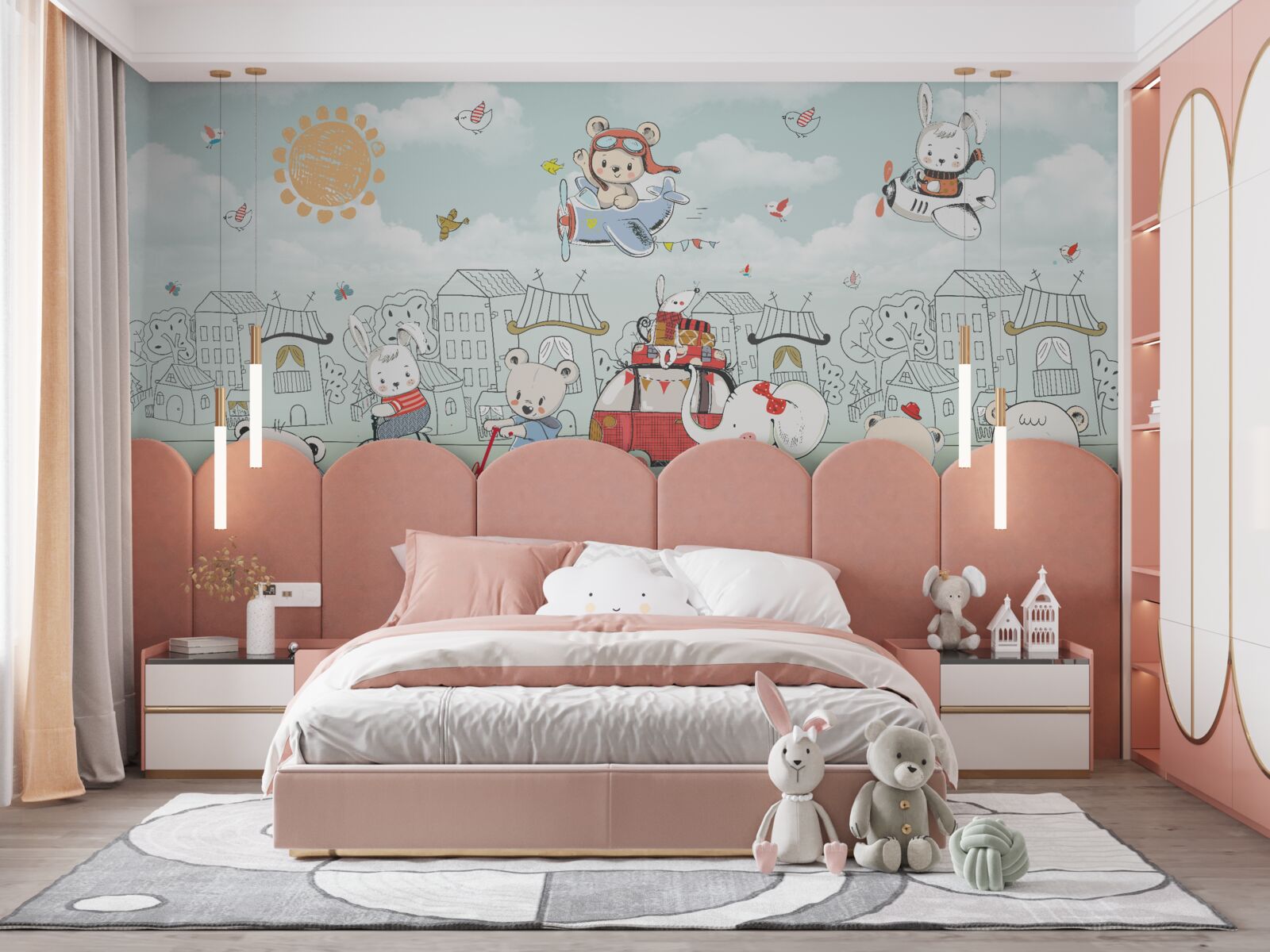 Fotobehang beren gaan wandelen